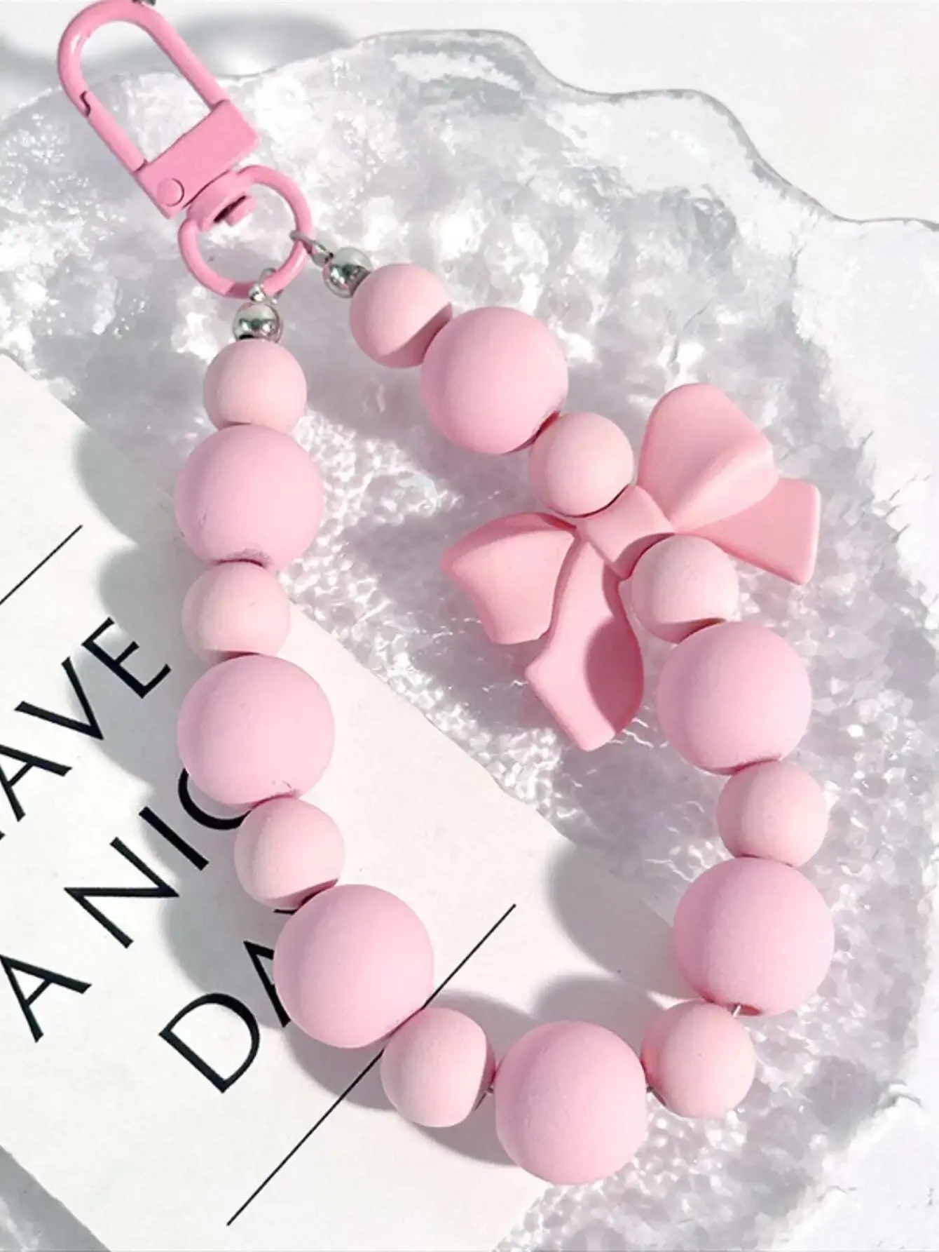 Phone Accessories For Teen Girls - 1 pz Portachiavi Rosa con Fiocco