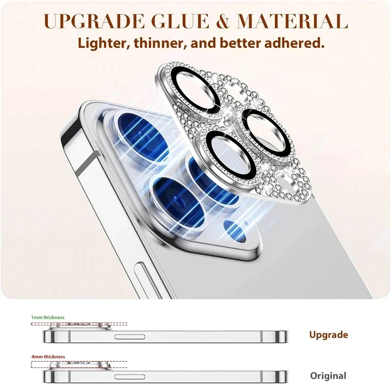 Phone Accessories Online - Protezione per obiettivo fotocamera con strass
